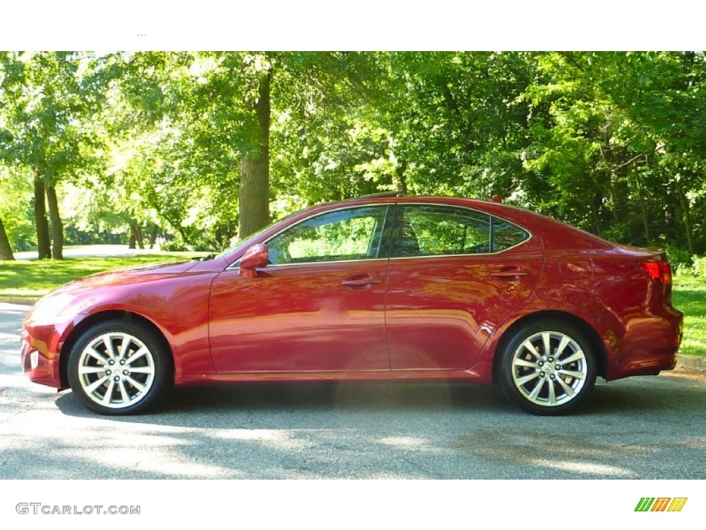 2008 IS 250 AWD - Matador Red Mica / Black photo #3