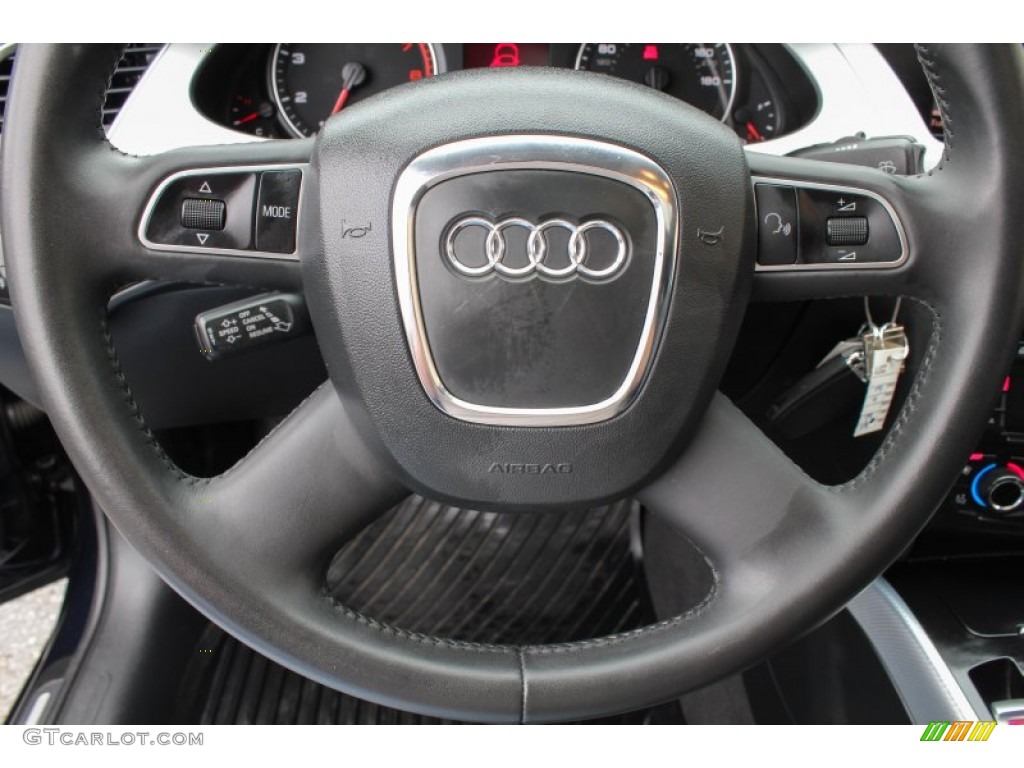 2010 Audi A4 2.0T quattro Sedan Black Steering Wheel Photo #82057314