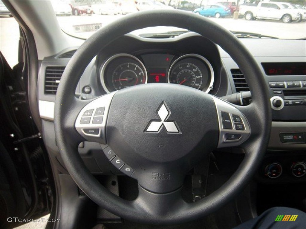 2013 Mitsubishi Lancer ES Black Steering Wheel Photo #82059157