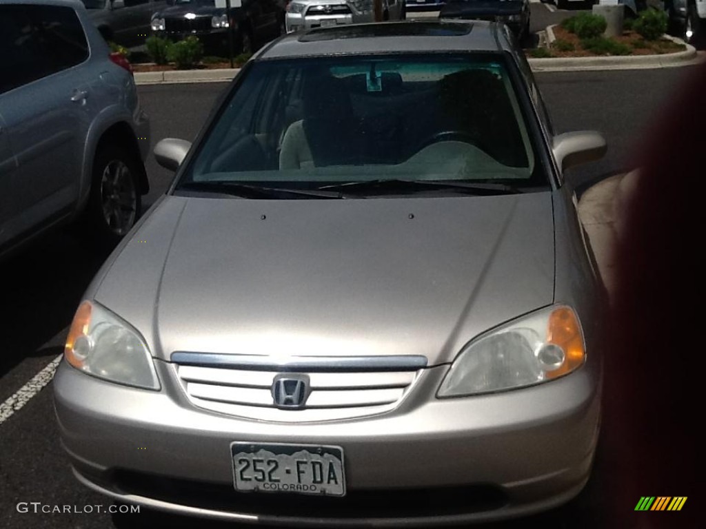 2001 Civic EX Sedan - Titanium Metallic / Beige photo #1