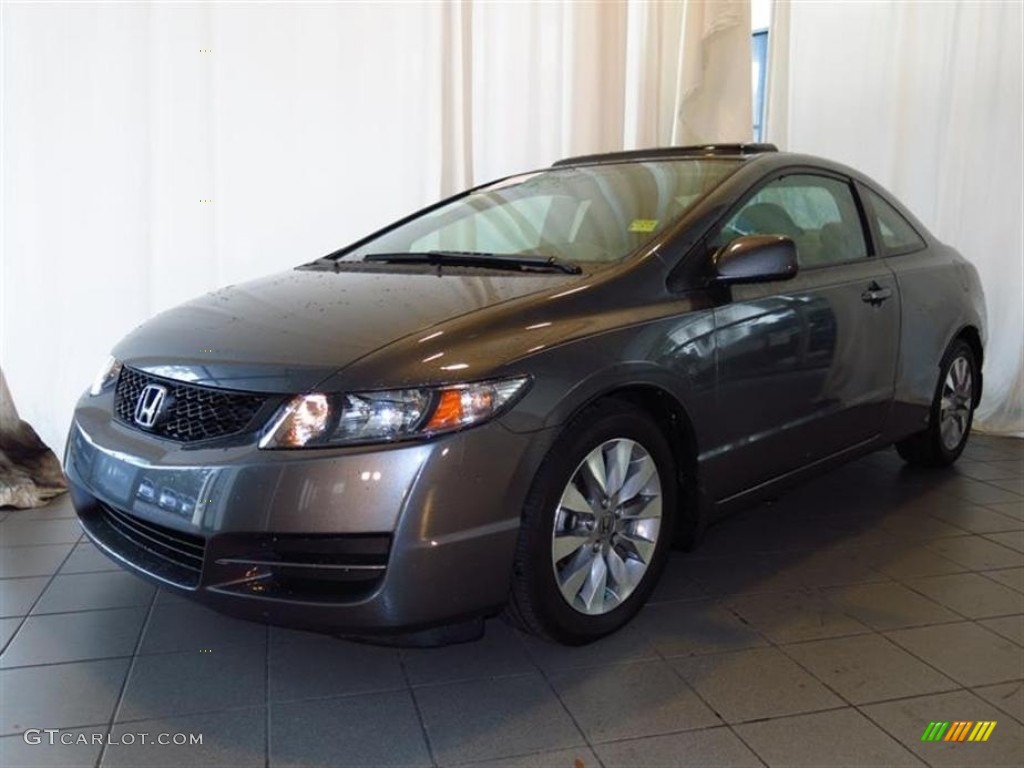 2010 Civic EX Coupe - Urban Titanium Metallic / Gray photo #6