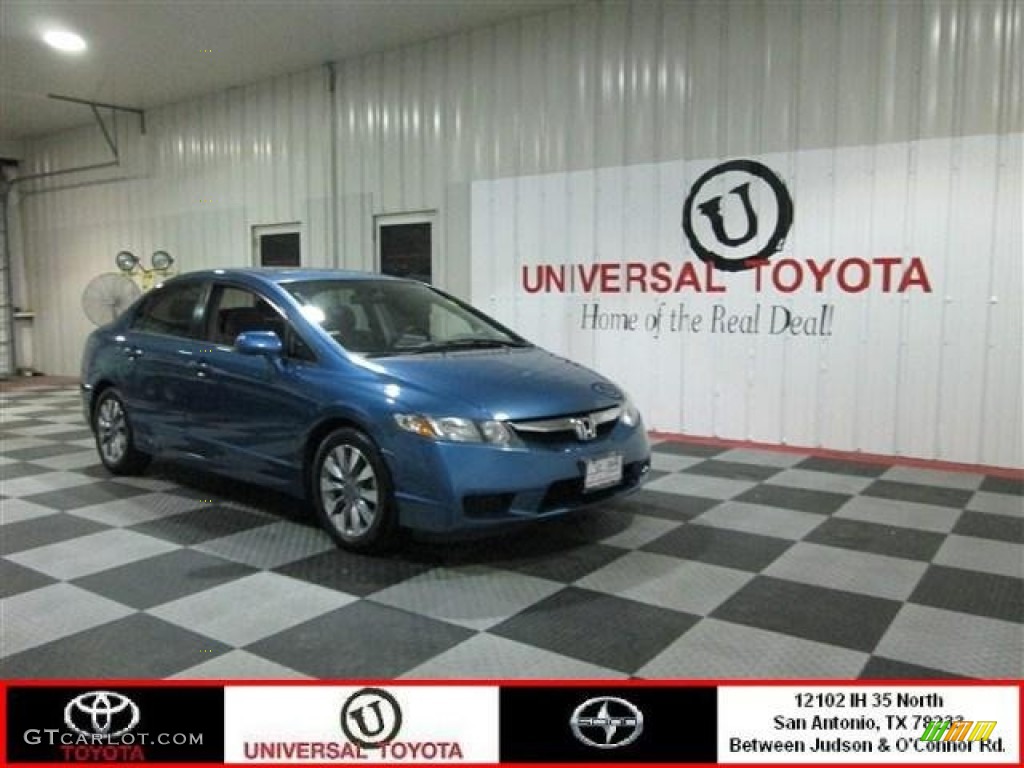 2009 Civic EX Sedan - Atomic Blue Metallic / Gray photo #1