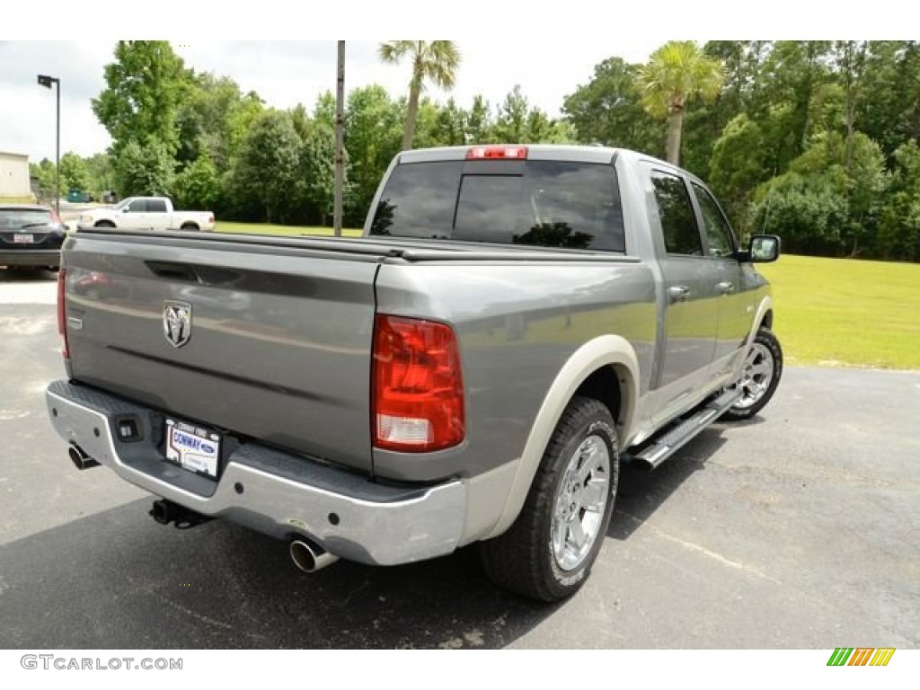 2010 Ram 1500 Laramie Crew Cab - Mineral Gray Metallic / Light Pebble Beige/Bark Brown photo #5