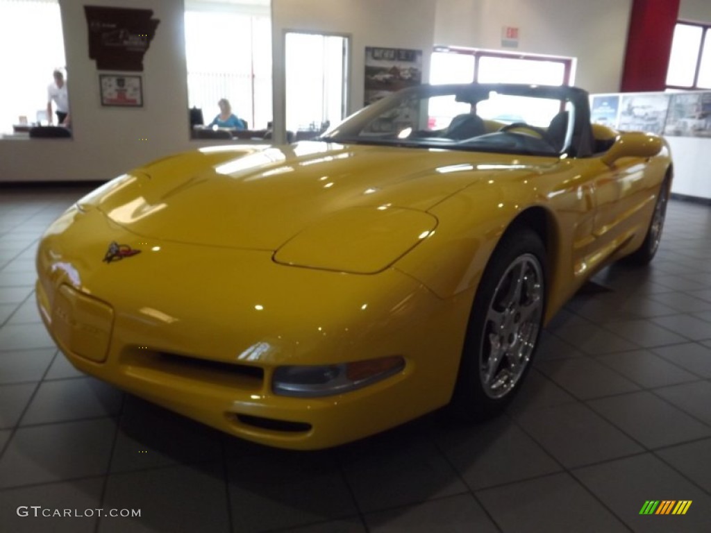 2000 Corvette Convertible - Millennium Yellow / Black photo #3