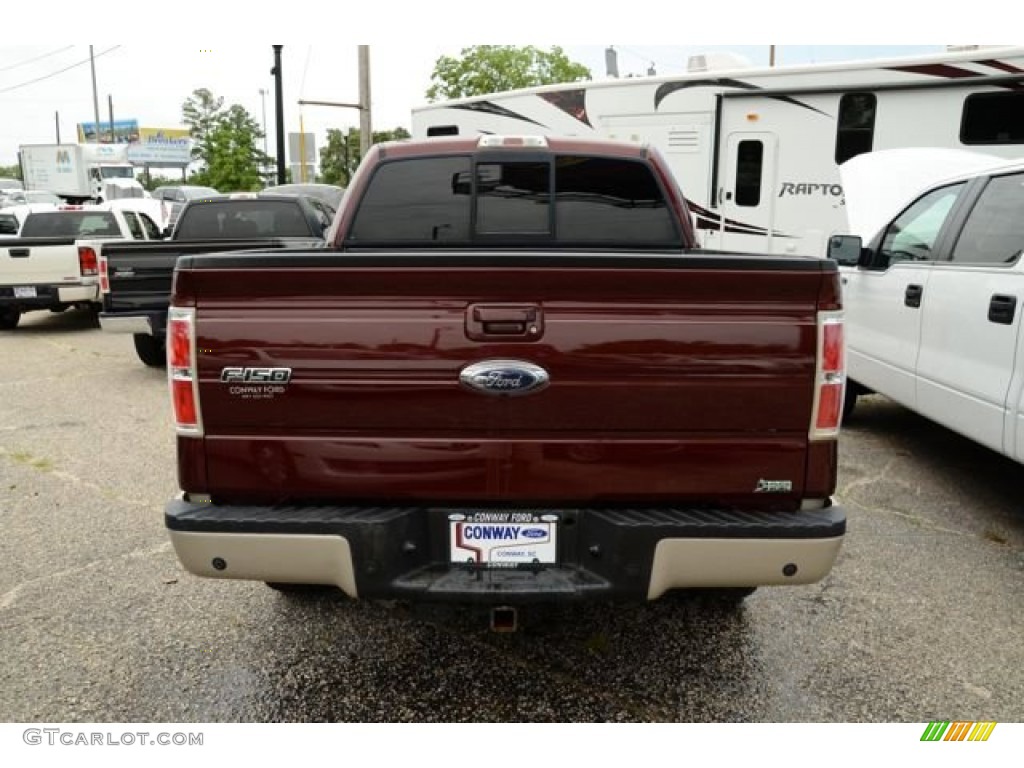 2010 F150 Lariat SuperCrew 4x4 - Lava Red Metallic / Sienna Brown Leather/Black photo #5