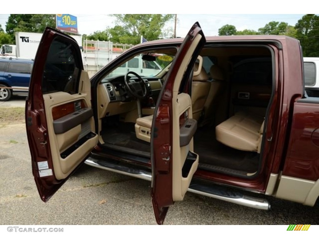 2010 F150 Lariat SuperCrew 4x4 - Lava Red Metallic / Sienna Brown Leather/Black photo #10
