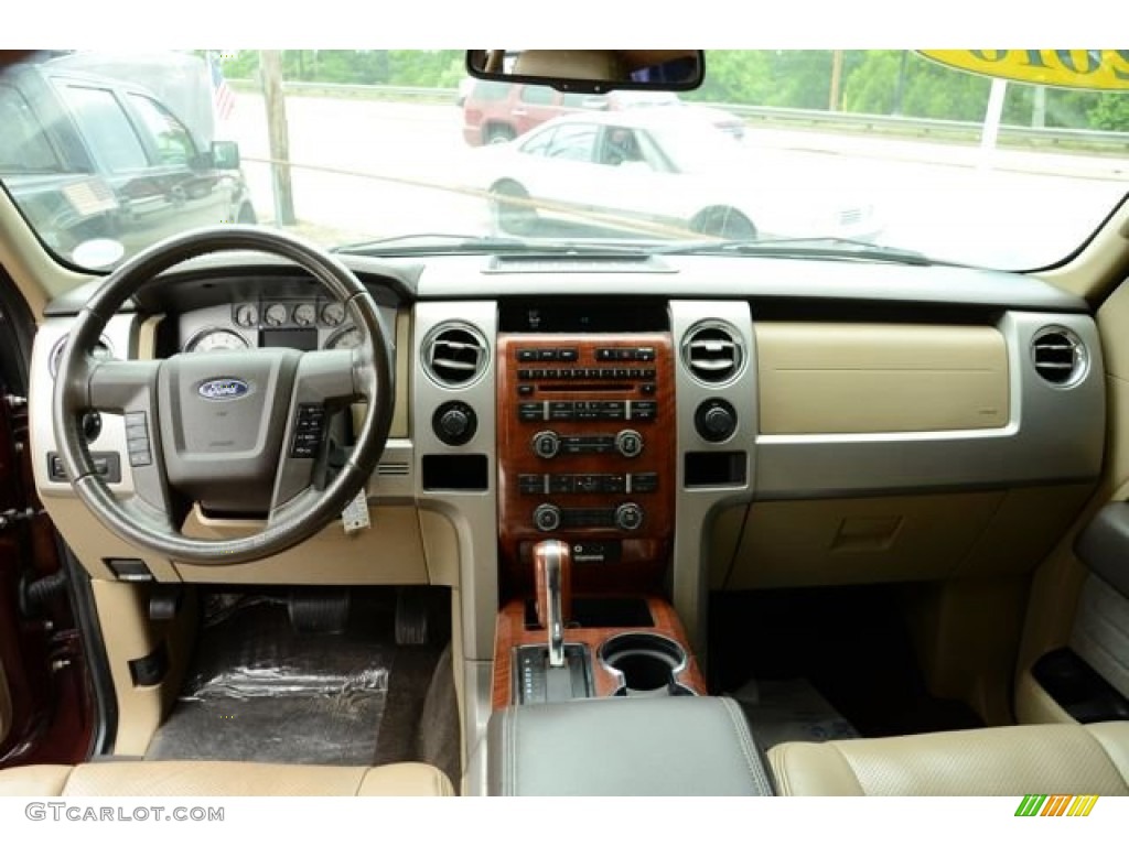 2010 F150 Lariat SuperCrew 4x4 - Lava Red Metallic / Sienna Brown Leather/Black photo #13