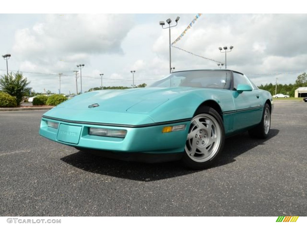 1990 Corvette Coupe - Turquoise Metallic / Red photo #1