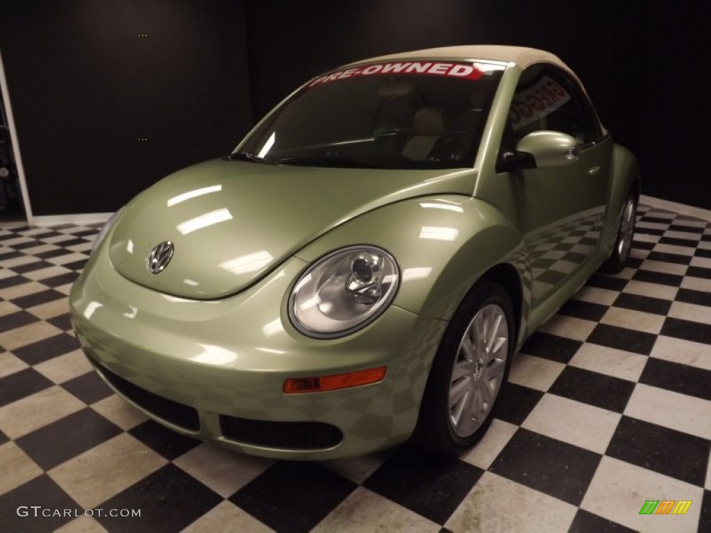 2008 New Beetle SE Convertible - Gecko Green / Cream Beige photo #3