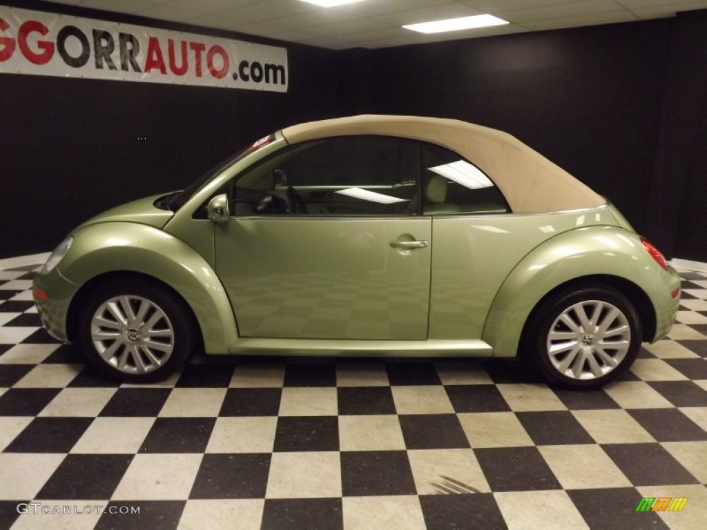 2008 New Beetle SE Convertible - Gecko Green / Cream Beige photo #4