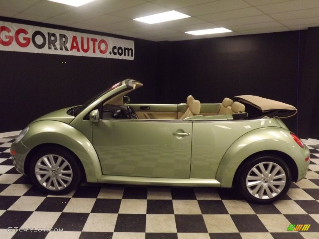 2008 New Beetle SE Convertible - Gecko Green / Cream Beige photo #9