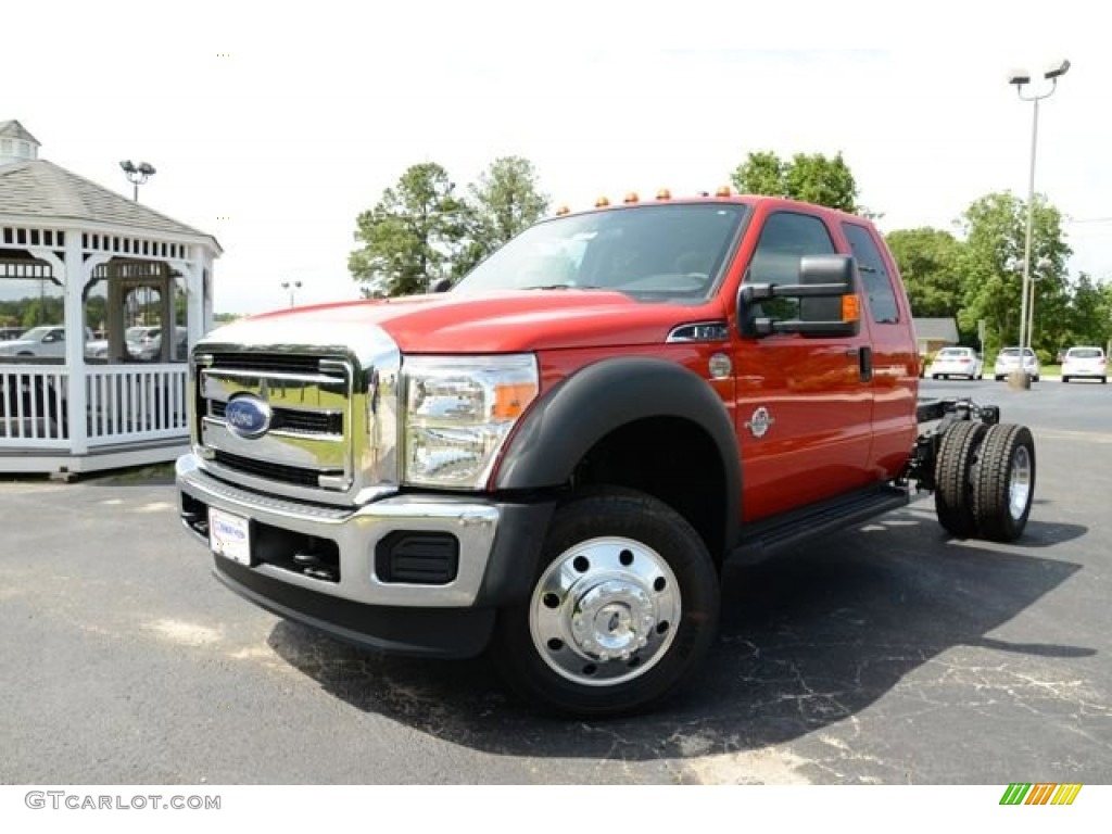 2013 F450 Super Duty XLT Crew Cab - Vermillion Red / Steel photo #1