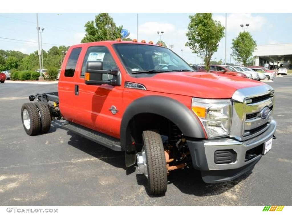 2013 F450 Super Duty XLT Crew Cab - Vermillion Red / Steel photo #3