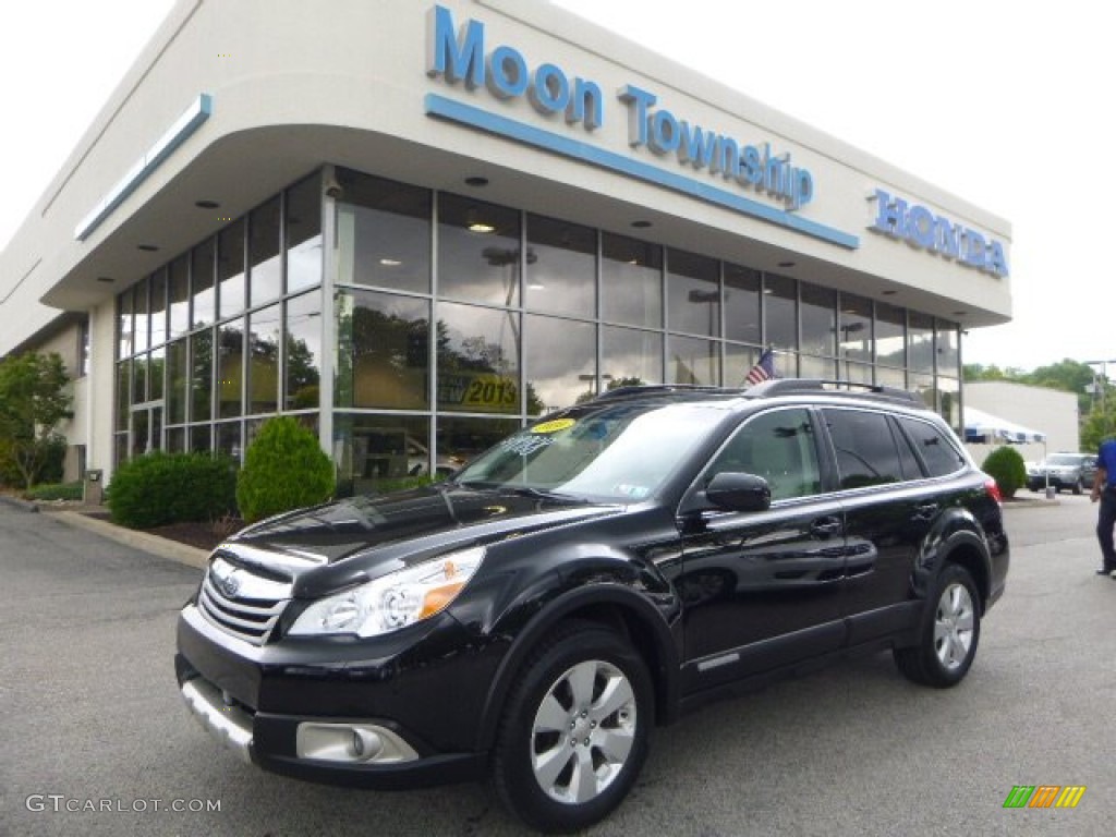 2010 Outback 2.5i Limited Wagon - Crystal Black Silica / Warm Ivory photo #1