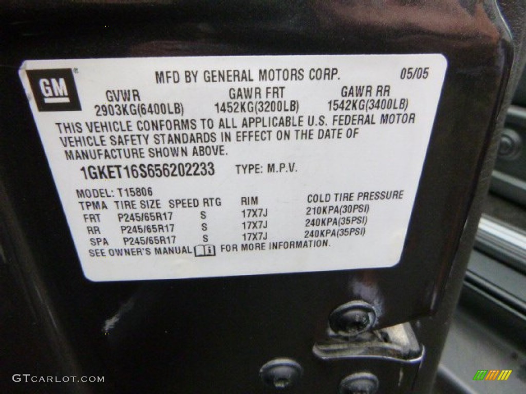 2005 Envoy XL SLT 4x4 - Carbon Black Metallic / Ebony photo #14