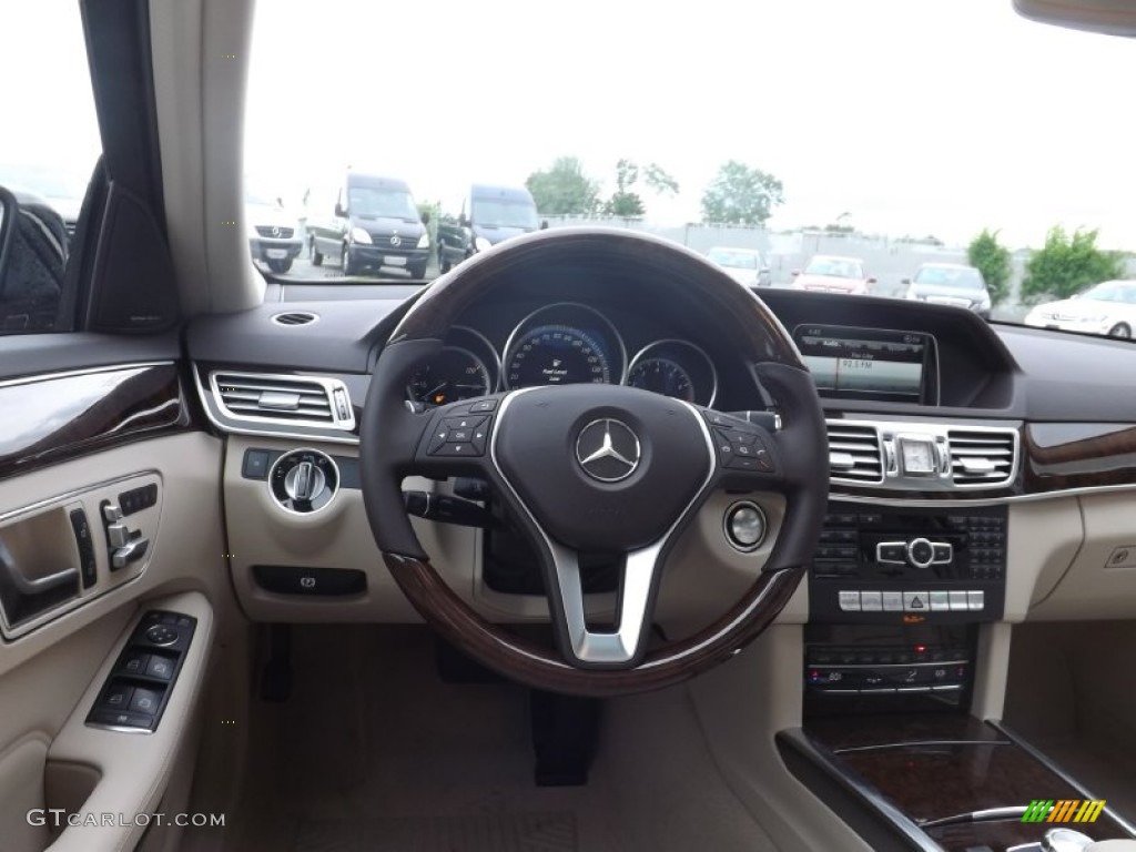 2014 Mercedes-Benz E 350 4Matic Sedan Silk Beige/Espresso Brown Dashboard Photo #82070501