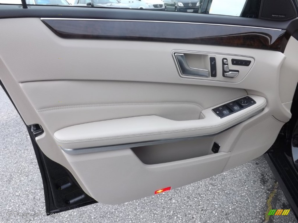 2014 Mercedes-Benz E 350 4Matic Sedan Silk Beige/Espresso Brown Door Panel Photo #82070594