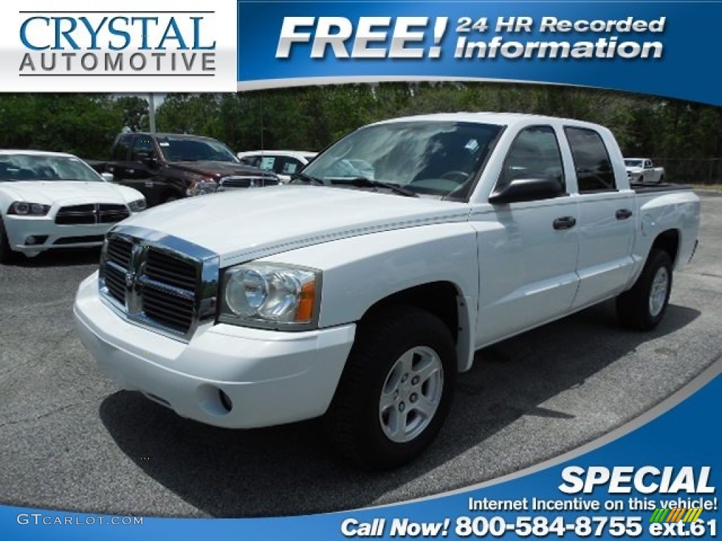 2006 Dakota SLT Quad Cab - Bright White / Medium Slate Gray photo #1