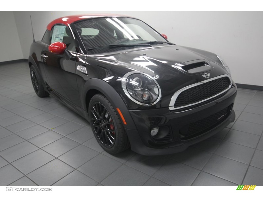 2013 Cooper John Cooper Works Coupe - Midnight Black Metallic / Championship Lounge Leather/Red Piping photo #1