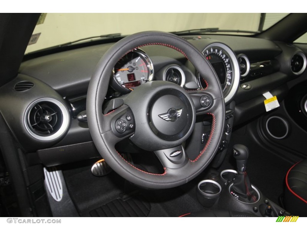 2013 Cooper John Cooper Works Coupe - Midnight Black Metallic / Championship Lounge Leather/Red Piping photo #23