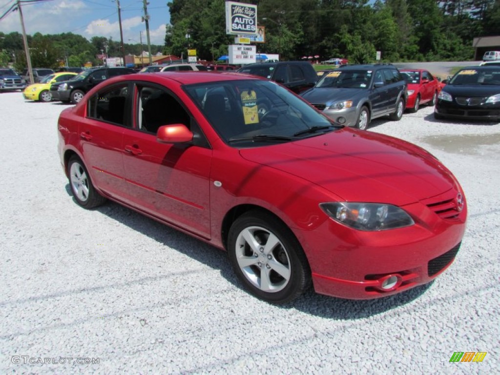 2004 MAZDA3 s Sedan - Velocity Red / Black/Red photo #1