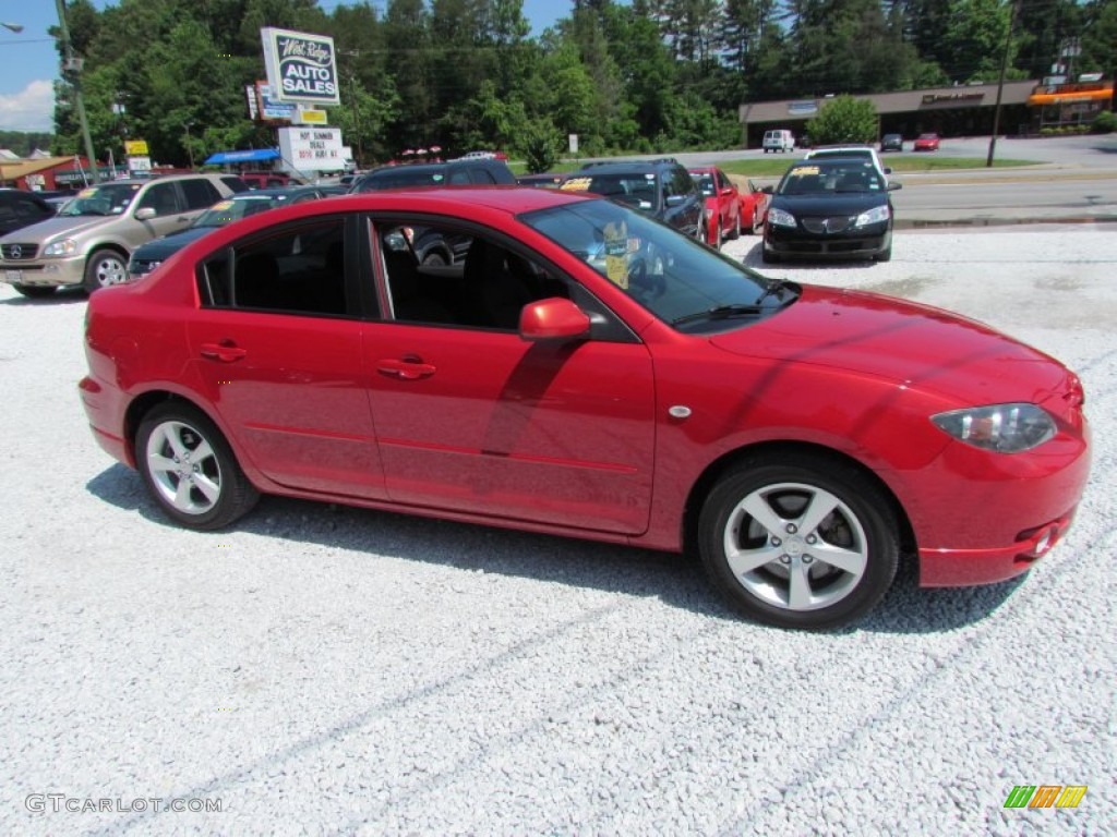 2004 MAZDA3 s Sedan - Velocity Red / Black/Red photo #2