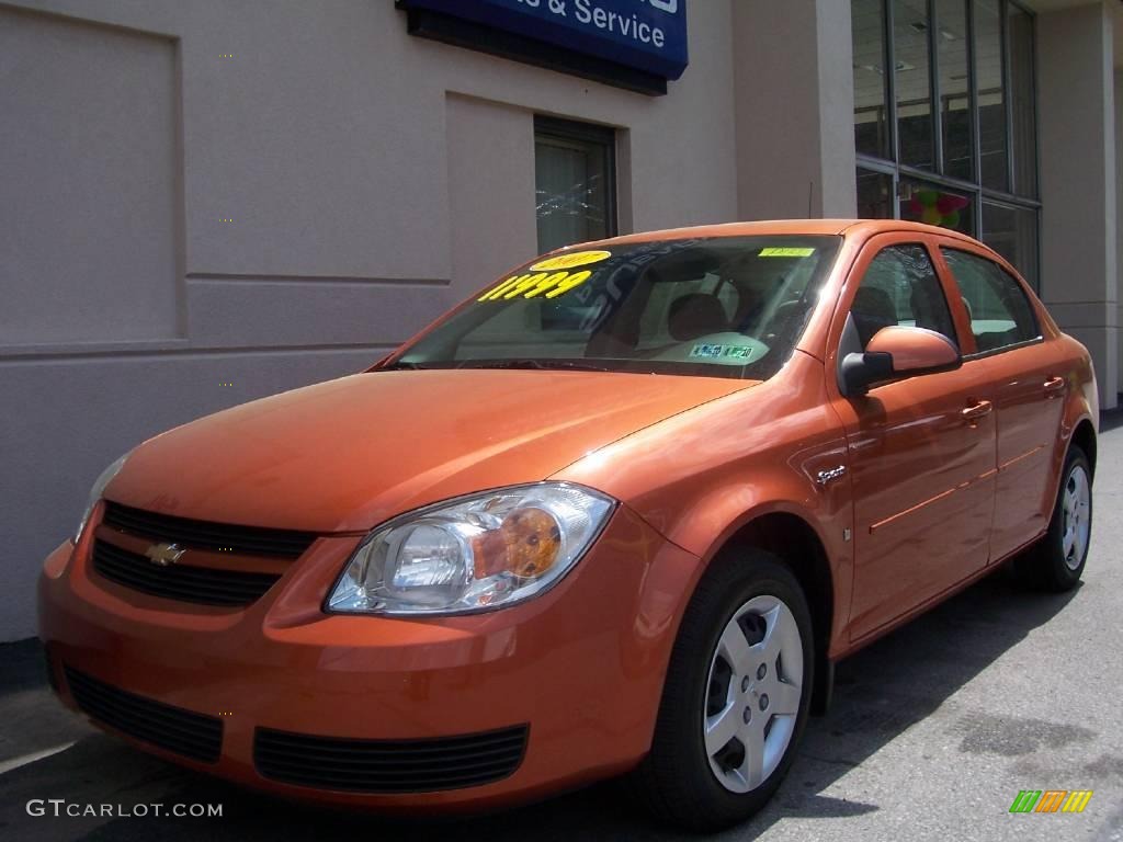 2007 Cobalt LT Sedan - Sunburst Orange Metallic / Gray photo #2