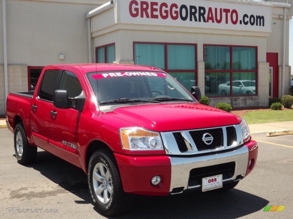 2012 Titan SV Crew Cab - Red Alert / Charcoal photo #1