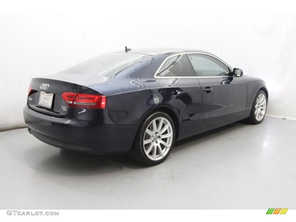 2011 A5 2.0T quattro Coupe - Deep Sea Blue Pearl Effect / Linen Beige photo #6