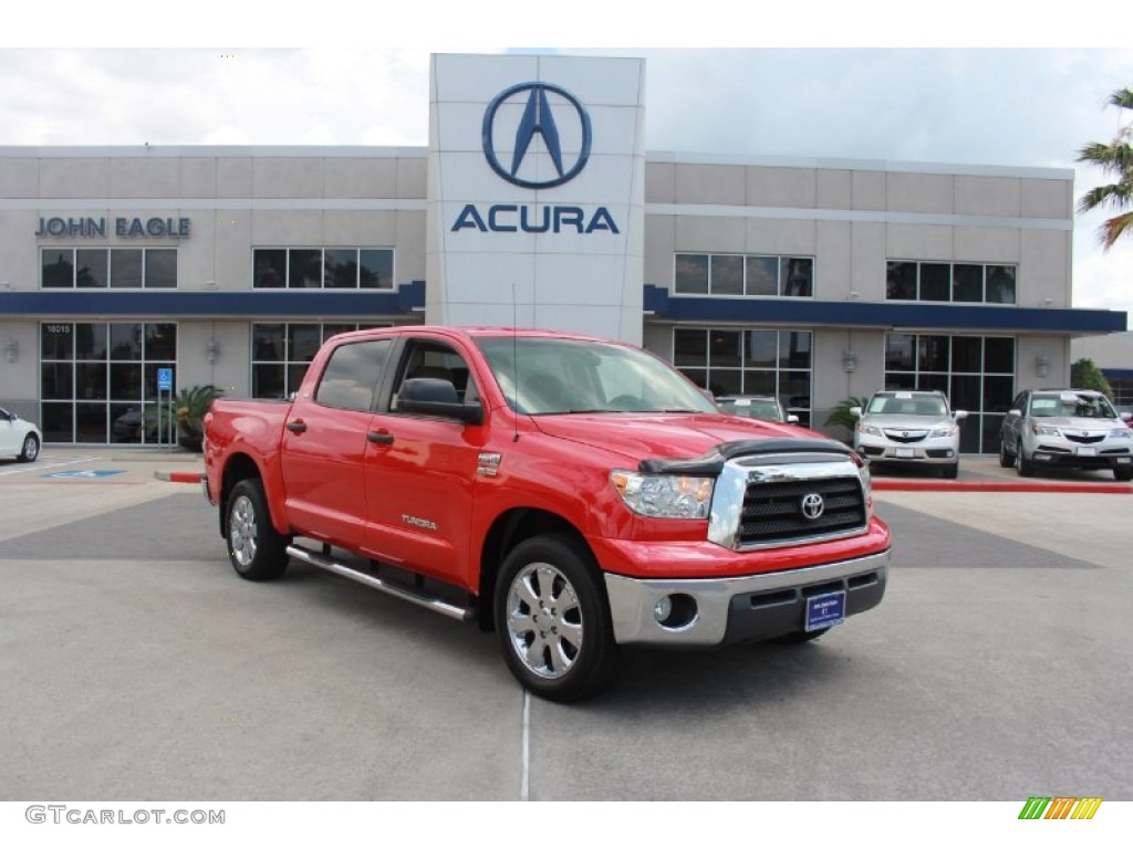 2008 Tundra Texas Edition CrewMax - Radiant Red / Beige photo #1