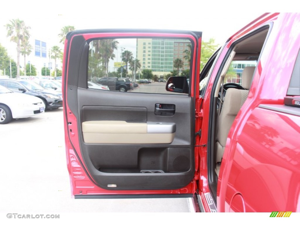 2008 Tundra Texas Edition CrewMax - Radiant Red / Beige photo #11