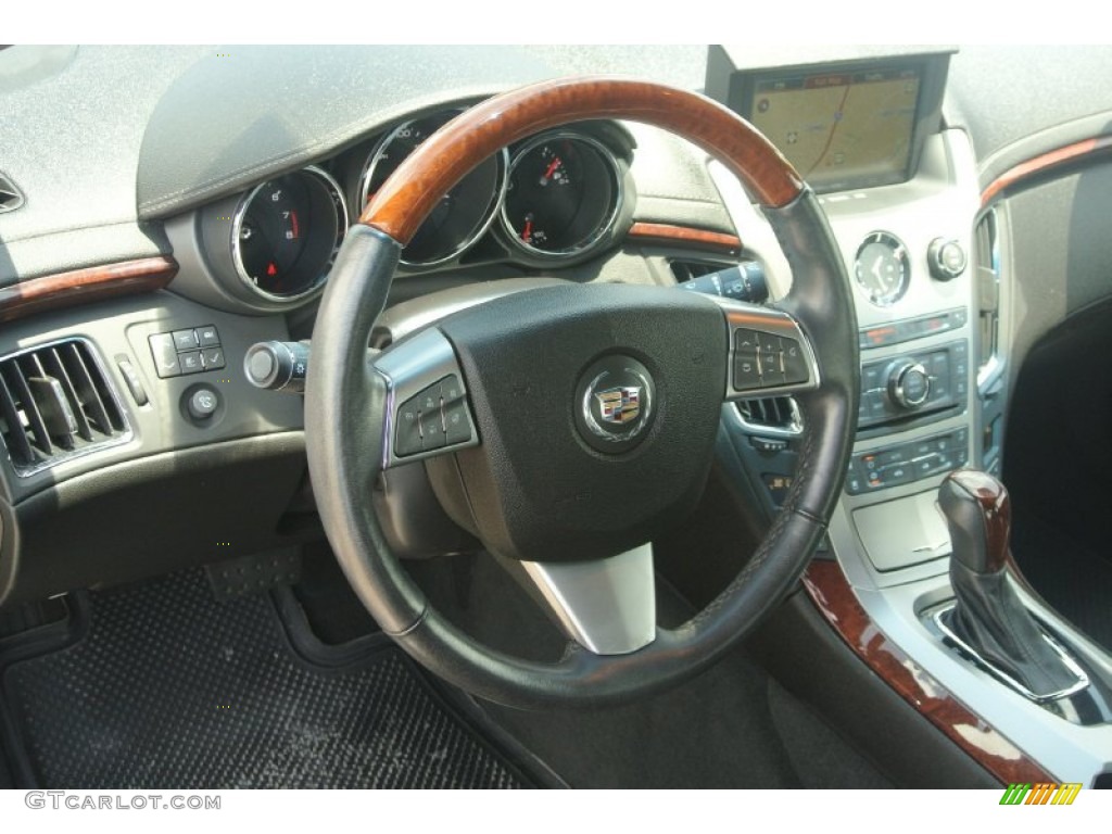 2011 Cadillac CTS Coupe Ebony Steering Wheel Photo #82085212
