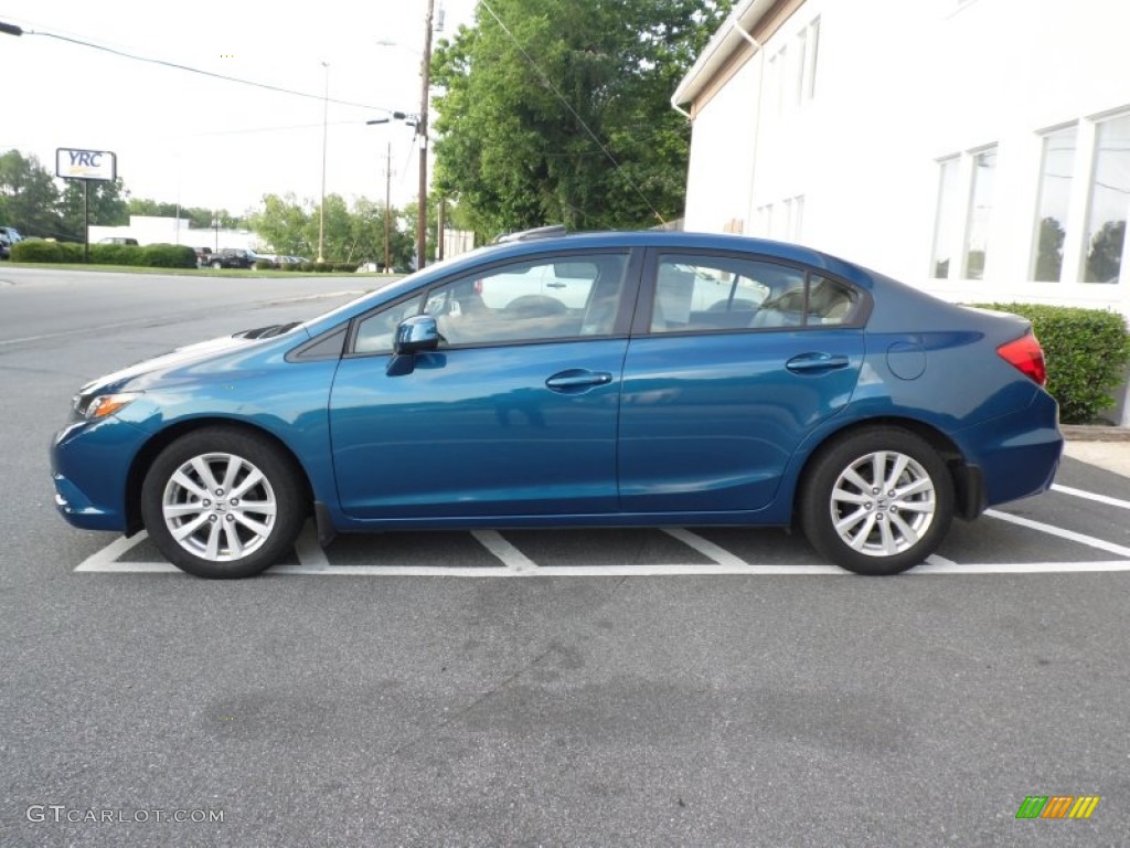 2012 Civic EX Sedan - Dyno Blue Pearl / Stone photo #16