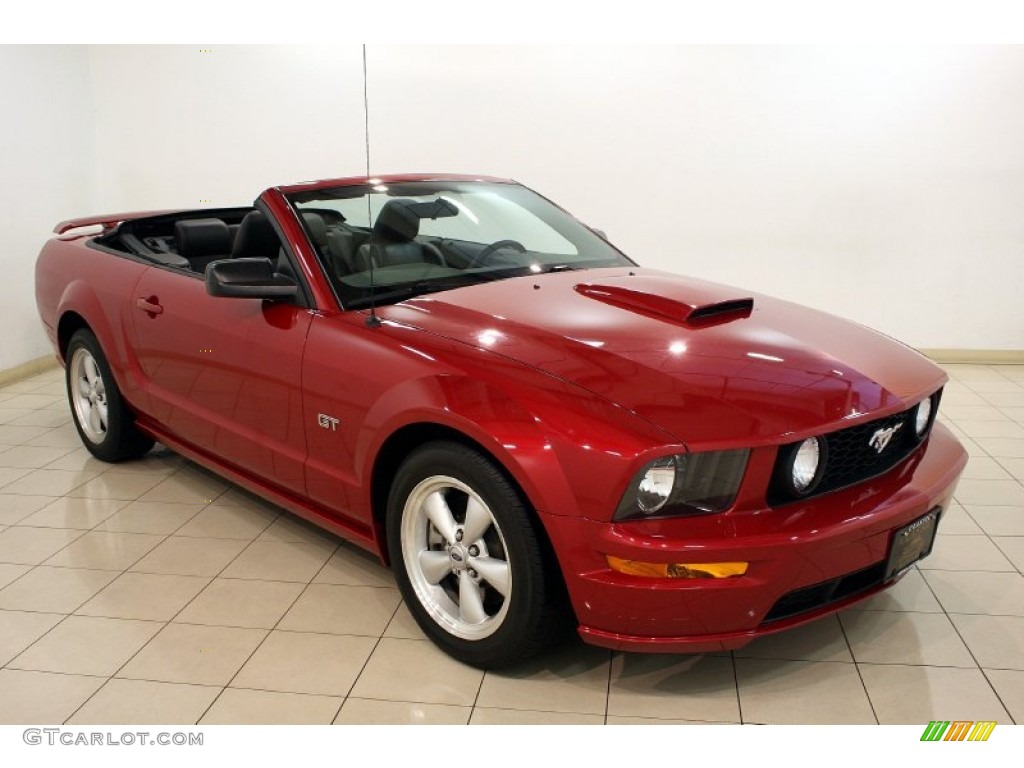Dark Candy Apple Red 2008 Ford Mustang GT Premium Convertible Exterior Photo #82087623
