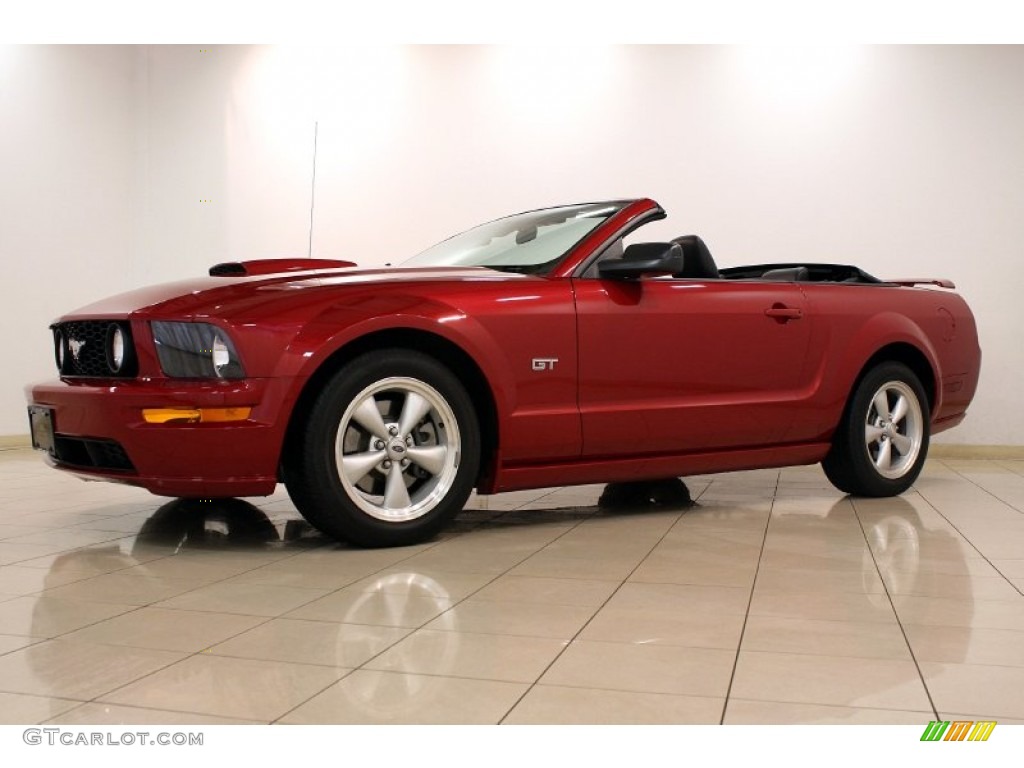 Dark Candy Apple Red 2008 Ford Mustang GT Premium Convertible Exterior Photo #82088080