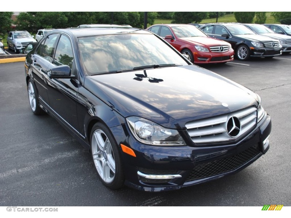 2013 C 300 4Matic Sport - Lunar Blue Metallic / Almond Beige photo #1