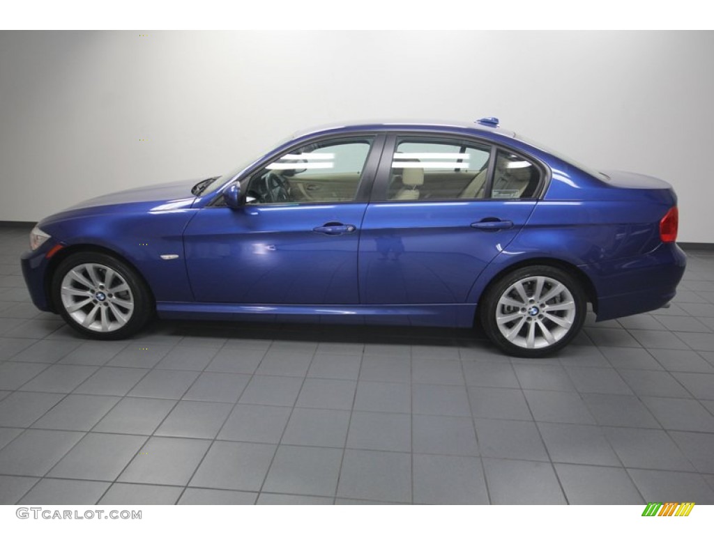 2011 3 Series 328i Sedan - Montego Blue Metallic / Beige photo #2