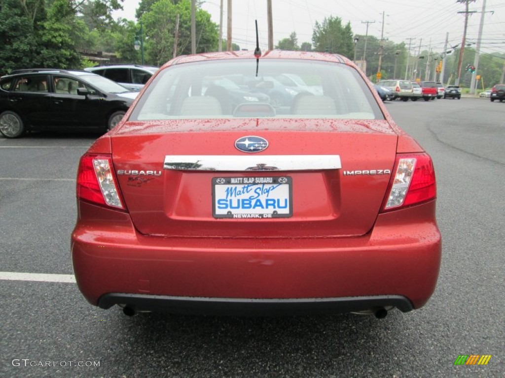 2009 Impreza 2.5i Sedan - Paprika Red Pearl / Ivory photo #7