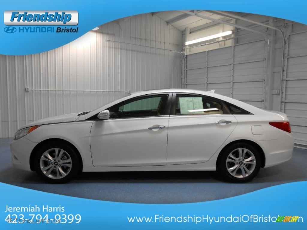 2011 Sonata Limited 2.0T - Pearl White / Camel photo #1