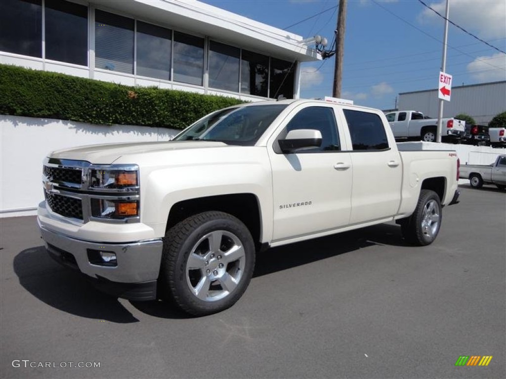 White Diamond Tricoat 2014 Chevrolet Silverado 1500 LT Crew Cab 4x4 Exterior Photo #82099052