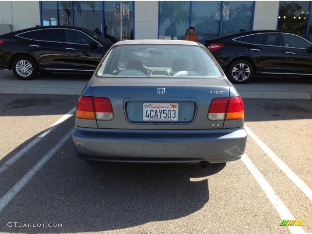 1998 Civic EX Sedan - Cyclone Blue Metallic / Gray photo #3