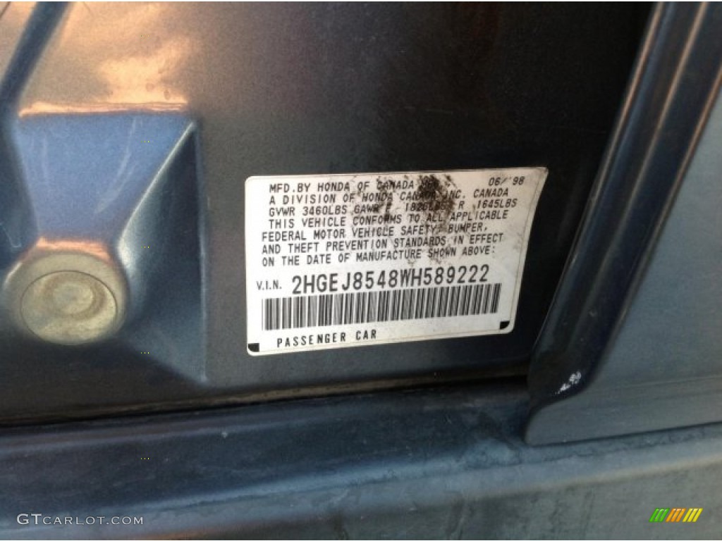 1998 Civic EX Sedan - Cyclone Blue Metallic / Gray photo #8