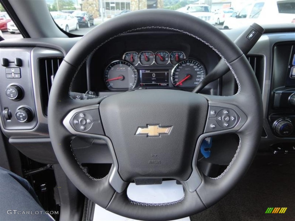 2014 Chevrolet Silverado 1500 LT Crew Cab 4x4 Jet Black Steering Wheel Photo #82099625