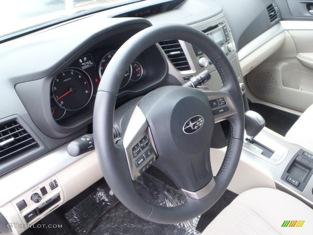2013 Subaru Outback 2.5i Premium Ivory Steering Wheel Photo #82101064