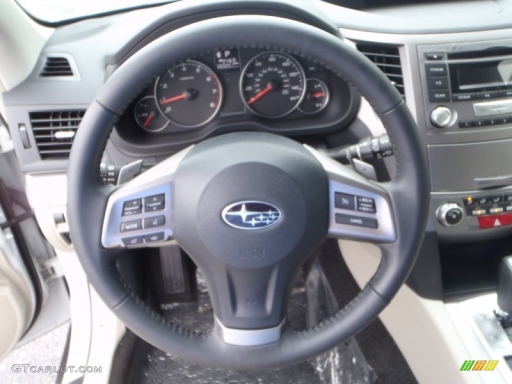 2013 Subaru Outback 2.5i Premium Ivory Steering Wheel Photo #82101089