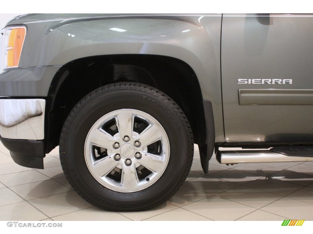 2011 Sierra 1500 SLT Crew Cab 4x4 - Gray Green Metallic / Ebony photo #15