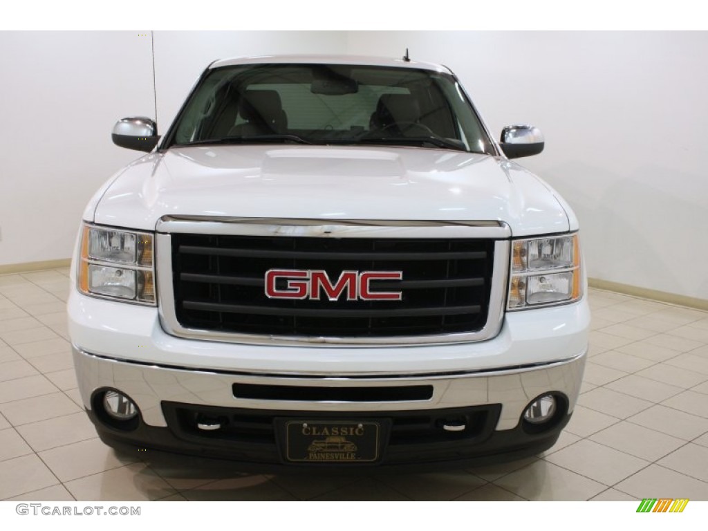 2010 Sierra 1500 SLE Extended Cab 4x4 - Summit White / Ebony photo #2