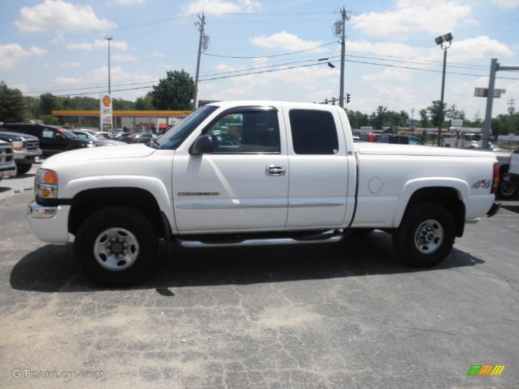 2003 Sierra 2500HD SLE Extended Cab 4x4 - Summit White / Dark Pewter photo #4