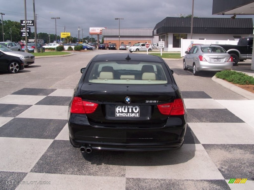 2010 3 Series 328i Sedan - Jet Black / Beige photo #4