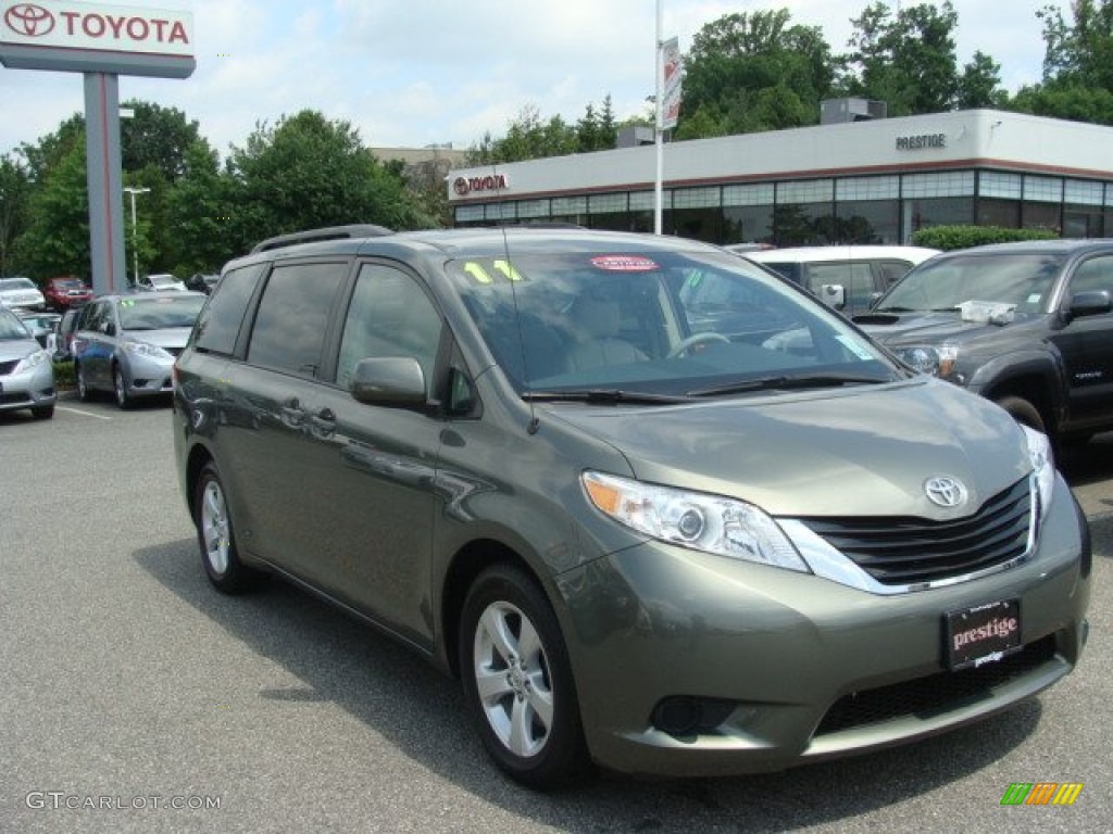 2011 Sienna LE - Cypress Green Pearl / Bisque photo #1